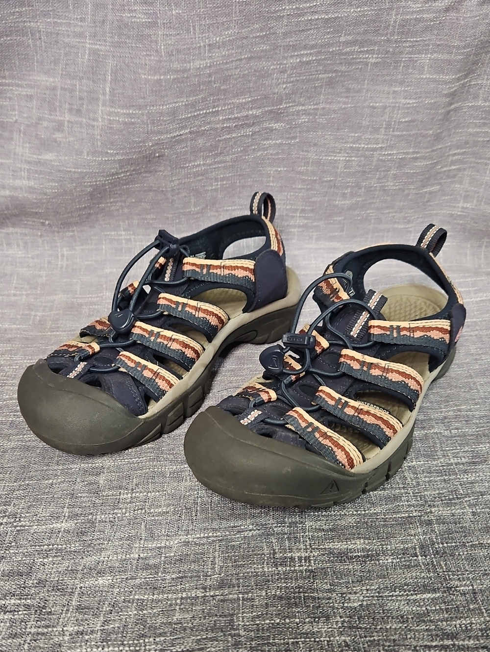 KEEN Newport H2 Closed Toe Waterproof Sport Water Sandals Navy Pink
